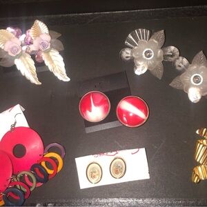 Elegant Red and White Earrings